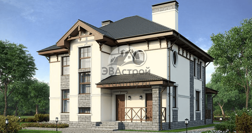 Купить готовый проект дома 02-75 из блока газобетона 400 в Москве