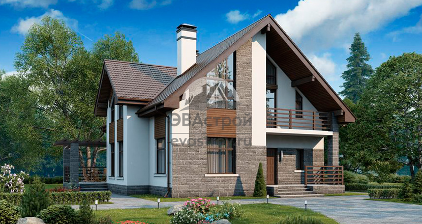Проект дома под строительство из газобетонного блока 00-75