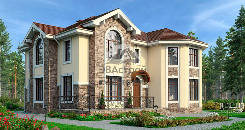 проект двухэтажного дома из пеноблоков с мансардой до 250 кв м