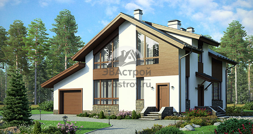 проект загородного коттеджа из газобетонных блоков 12-85A