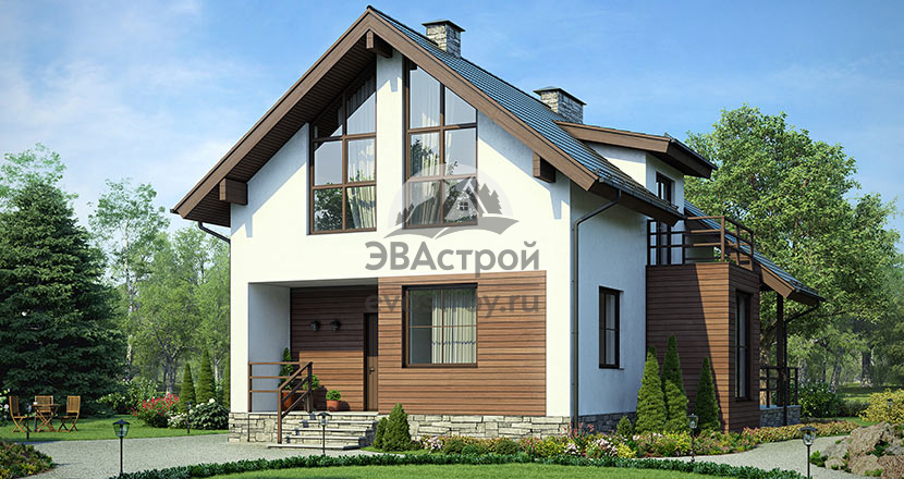 93-85K – проект загородного дачного дома 11 на 14 с 3 спальнями