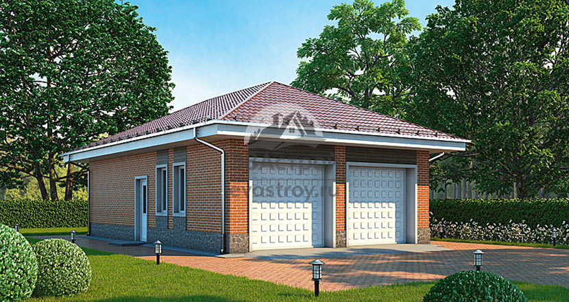 Проект гаража из газобетона 44-75