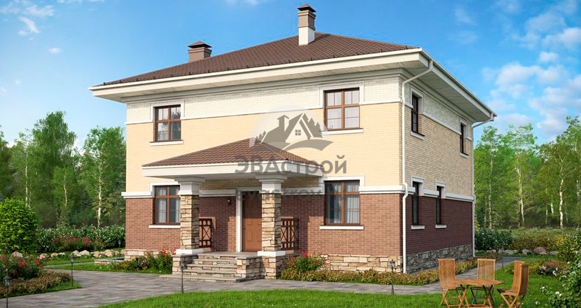82-84 – проект квадратного дома 10 на 10 с цокольным этажом