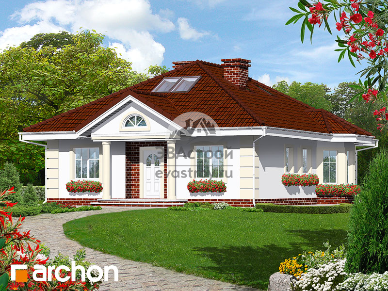 проект европейского двухэтажного дома с жилой мансардой