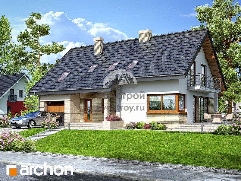 проект европейского квадратного дома с кабинетом 13 на 9 м
