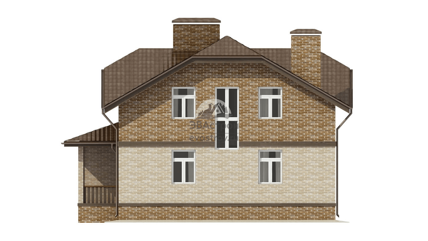 Проект двухэтажного дома из кирпича с мансардой - V10-75
