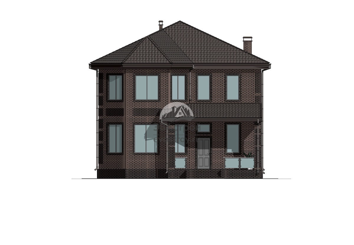 Проект двухэтажного дома 255 м2 с эркером - П203