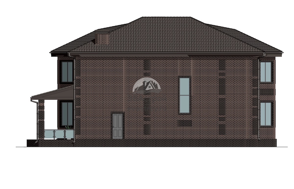 Проект двухэтажного дома 255 м2 с эркером - П203