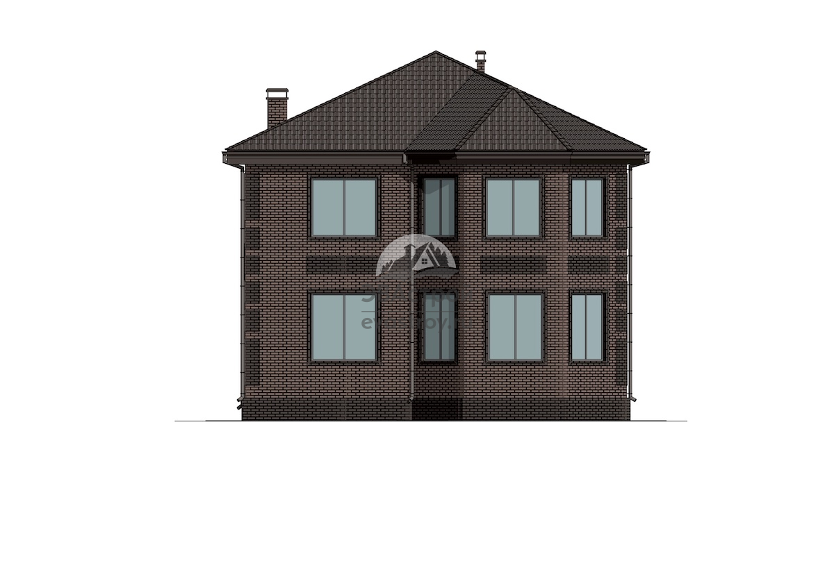 Проект двухэтажного дома 255 м2 с эркером - П203