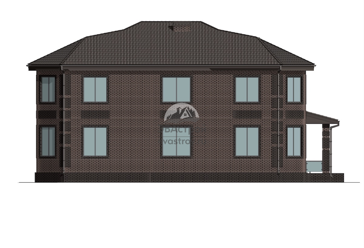 Проект двухэтажного дома 255 м2 с эркером - П203