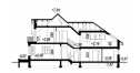 Проект узкого двухэтажного дома из керамоблоков с эркером и двухместным гаражом - SK-37