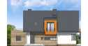Проект узкого жилого двухэтажного дома из керамоблоков с мансардой и одноместным гаражом - VR-12