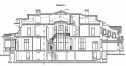 Проект узкого трехэтажного дома из поризованных блоков в стиле барокко с цокольным этажом и кабинетом , с площадью до 1300 кв м - EV-17