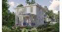 Проект узкого жилого двухэтажного дома из керамических блоков в европейском стиле с размерами 16 м на 11 м и площадью до 200 кв м